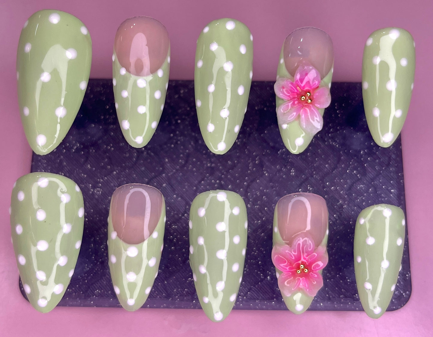 Green polka dot